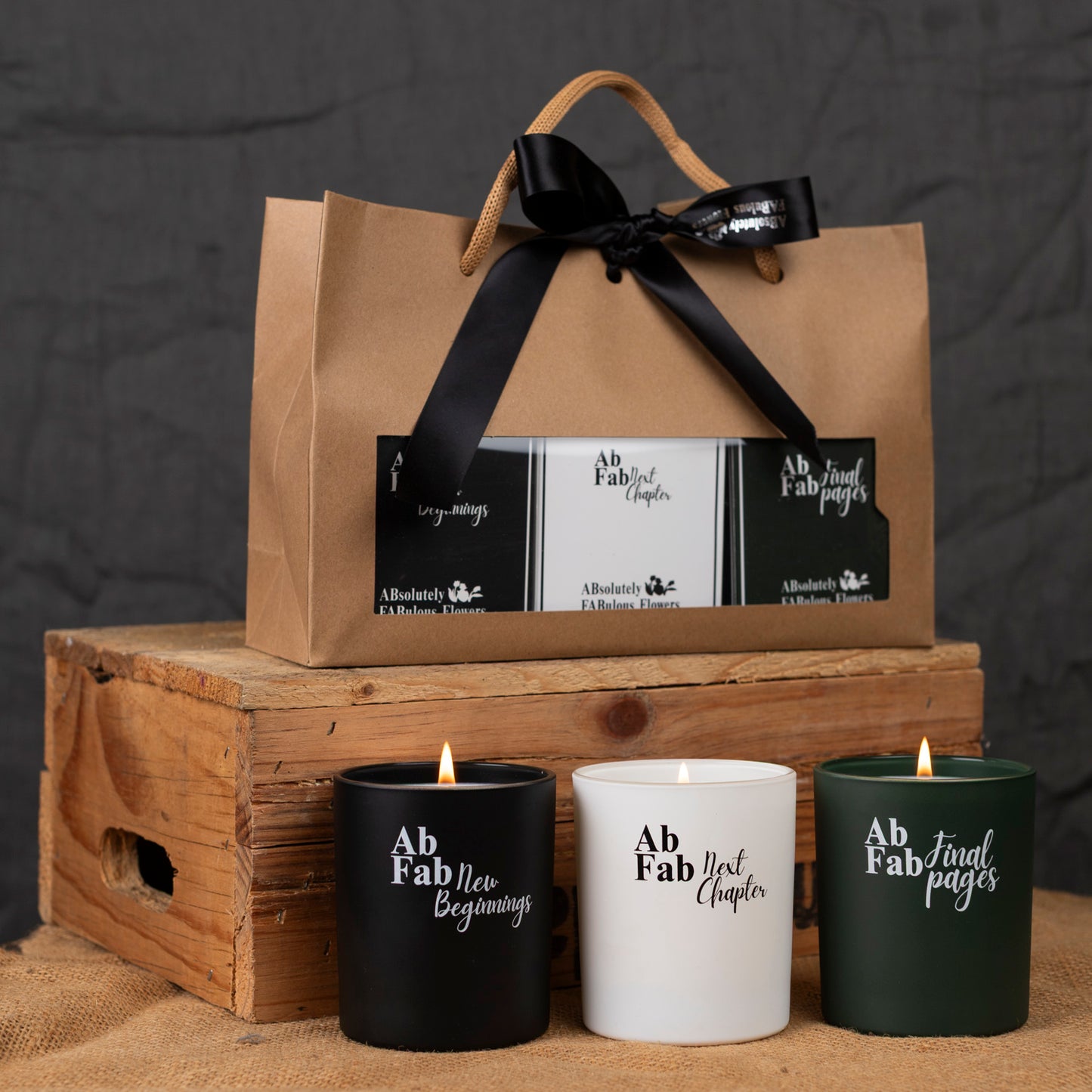 Ab Fab Candle trio gift bag