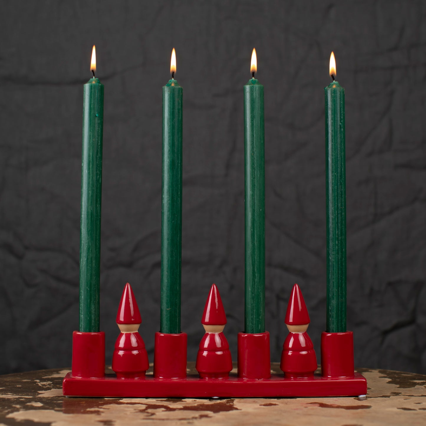 Festive Ceramic candle set holder