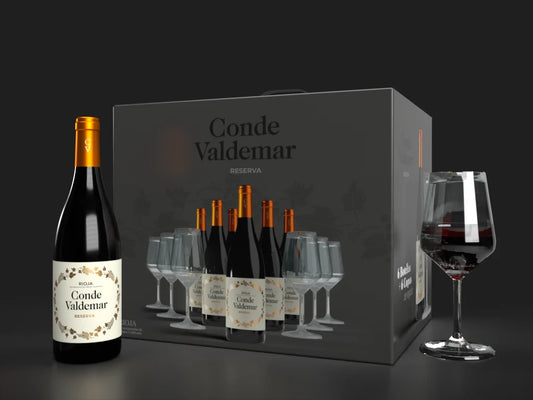 Conde Valdemar 6 bottle & 6 glasses gift set