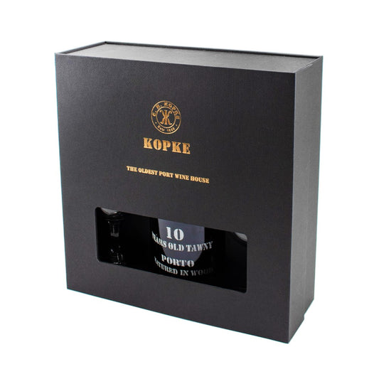 Kopke 10 years old Tawny & 2 glasses