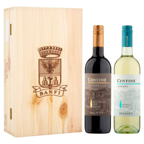 Castello Banfi Wood Twin Pack: Centine Red & White in wooden box